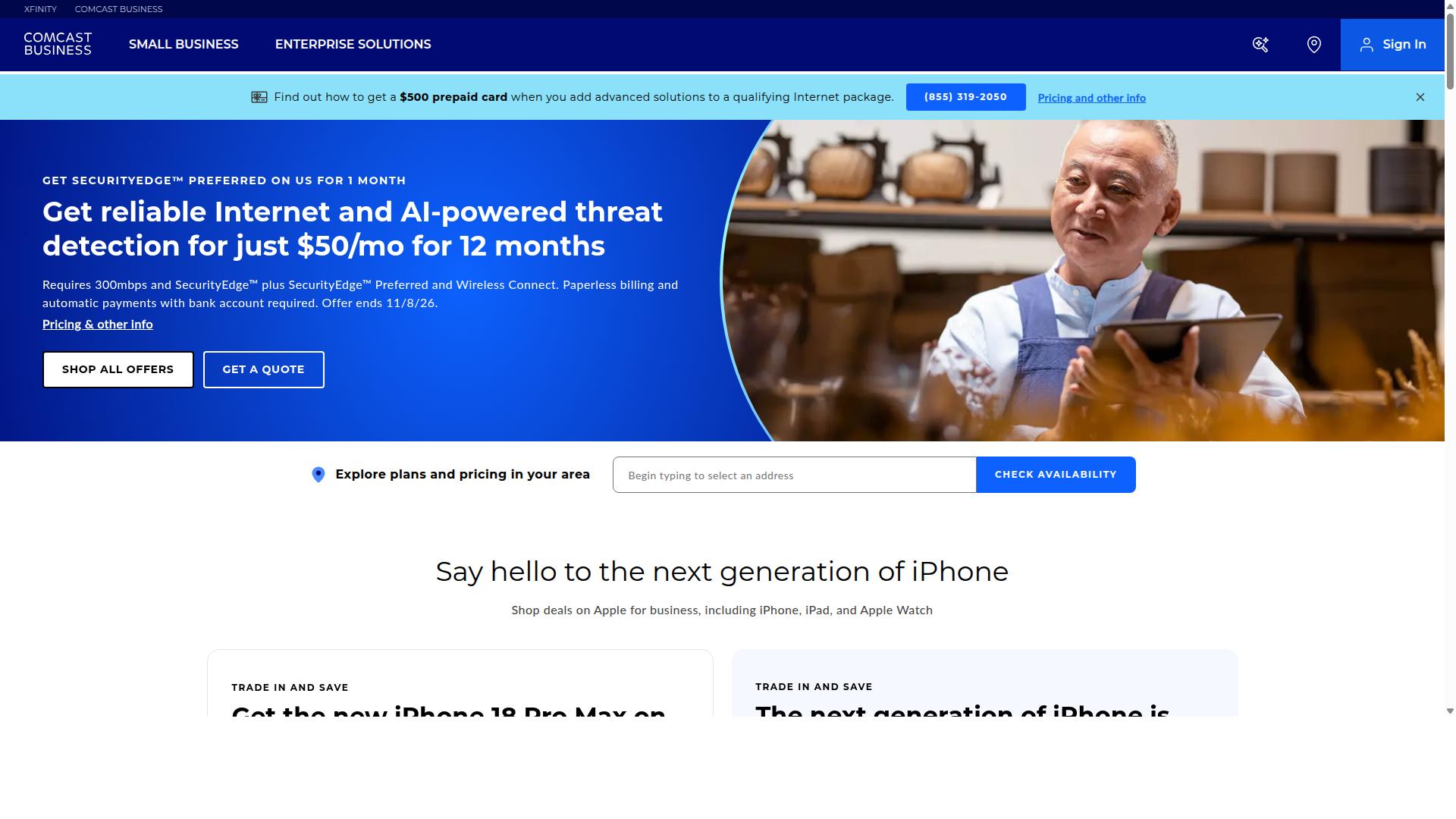 Comcast website
