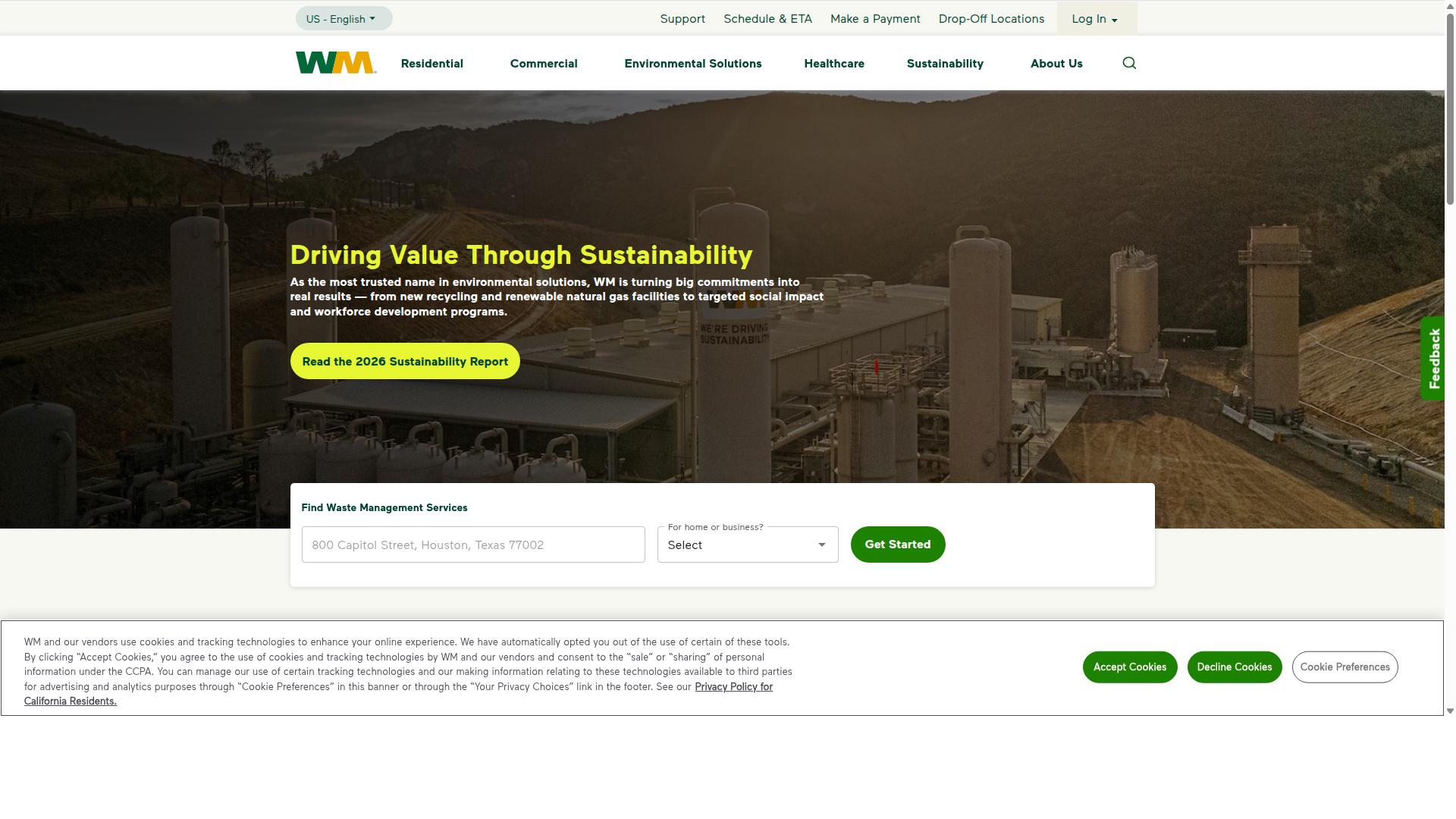 Waste Management website